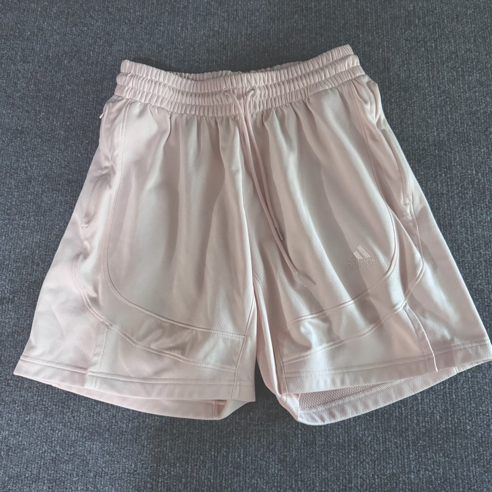 adidas Soft Lux Aeroready‎ Blush Pink Loose Shorts Women's Sz L